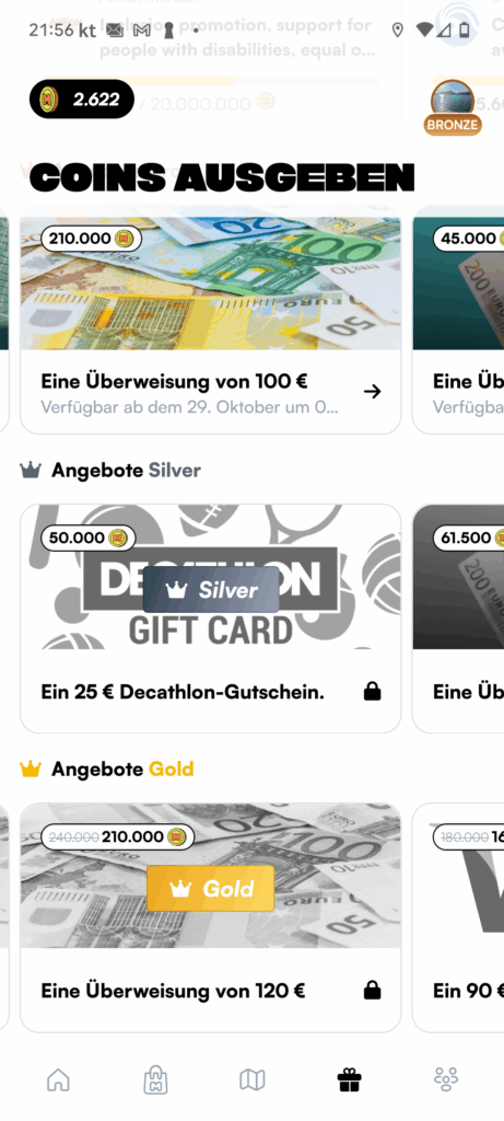 Belohnungen zum Eintausch gegen Macadam Coins